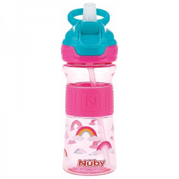 Nuby Εκπαιδευτικό Ποτηράκι Με Μαλακό Καλαμάκι Για 3+ Ετών 360ml Pink