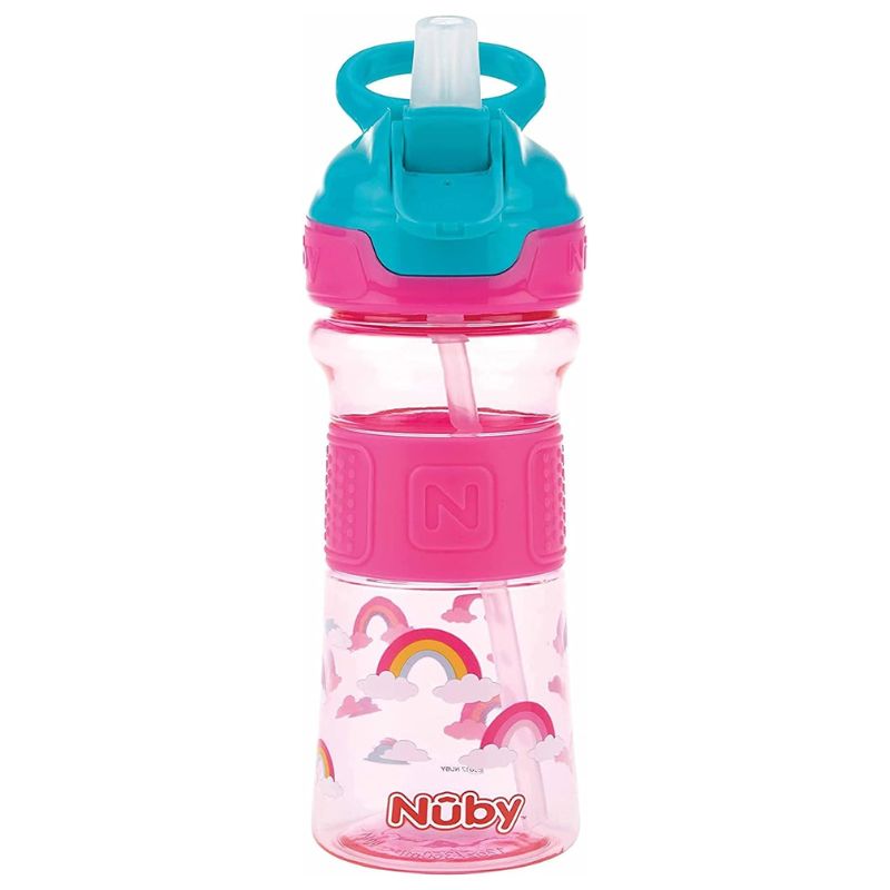 Nuby Εκπαιδευτικό Ποτηράκι Με Μαλακό Καλαμάκι Για 3+ Ετών 360ml Pink