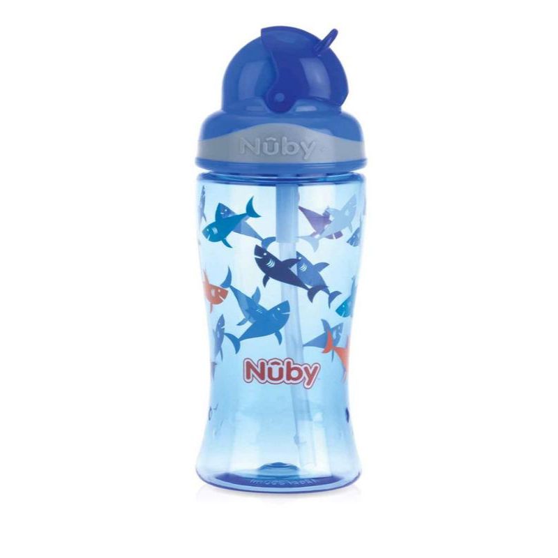 Nuby Flip-it Ποτηράκι Με Σιλικονούχο Καλαμάκι 360ml Σε Διάφορα Χρώματα