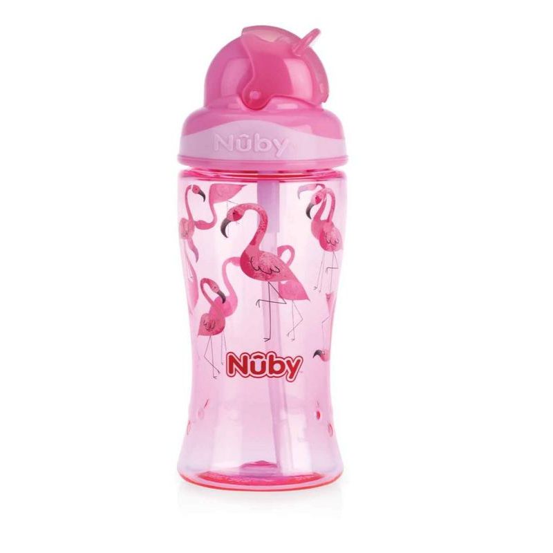 Nuby Flip-it Ποτηράκι Με Σιλικονούχο Καλαμάκι 360ml Σε Διάφορα Χρώματα