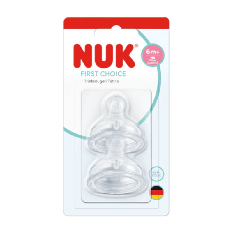 Nuk First Choice Σετ Σιλικονούχες Θηλές 2 τμχ Για 6+ Μηνών Flow Control