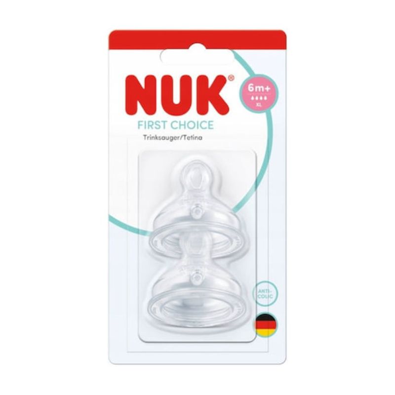 Nuk First Choice Σετ Σιλικονούχες Θηλές 2 τμχ Για 6+ Μηνών XL
