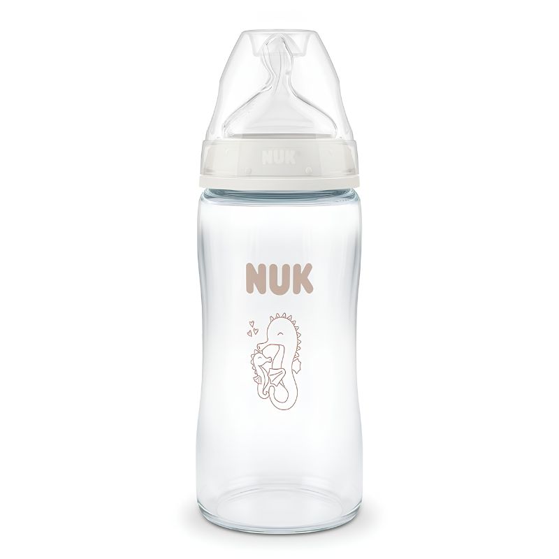 Nuk First Choice Γυάλινο Μπιμπερό Με Σιλικονούχα Θηλή Για 3+ Μηνών 240ml Seahorse