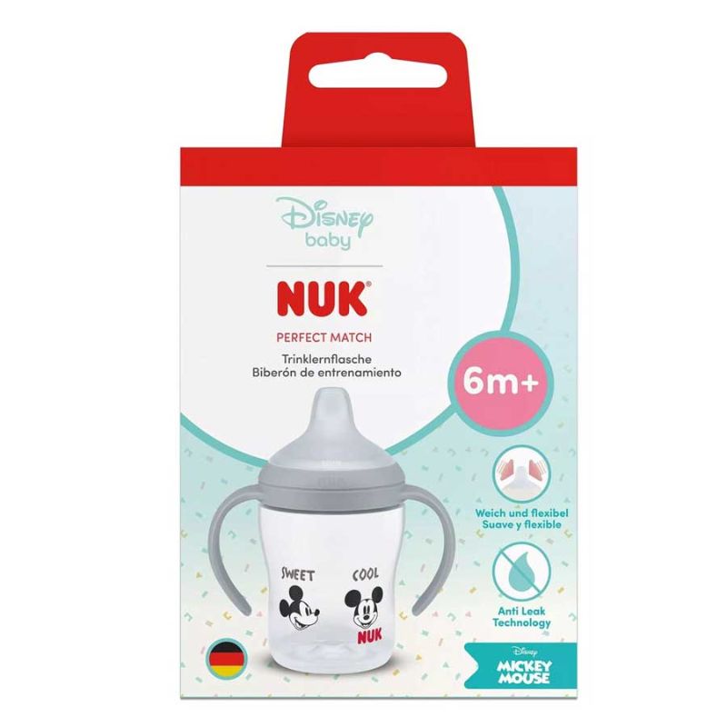 Nuk Perfect Match Εκπαιδευτικό Ποτηράκι Με Μαλακό Στόμιο Και Λαβές Για 6+ Μηνών 150ml Mickey