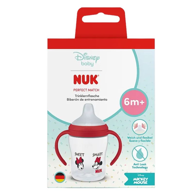 Nuk Perfect Match Εκπαιδευτικό Ποτηράκι Με Μαλακό Στόμιο Και Λαβές Για 6+ Μηνών 150ml Minnie
