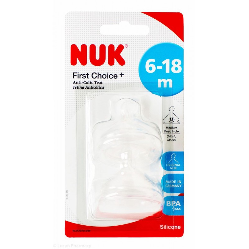 Nuk First Choice+ Θηλές Σιλικόνης 2 τμχ 6-18 Μηνών Medium