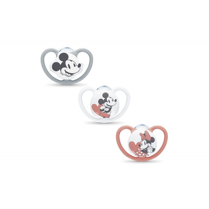 Nuk Disney Baby Space Mickey Πιπίλα Σιλικόνης 1 τμχ 6-18 Μηνών Σε Διάφορα Σχέδια