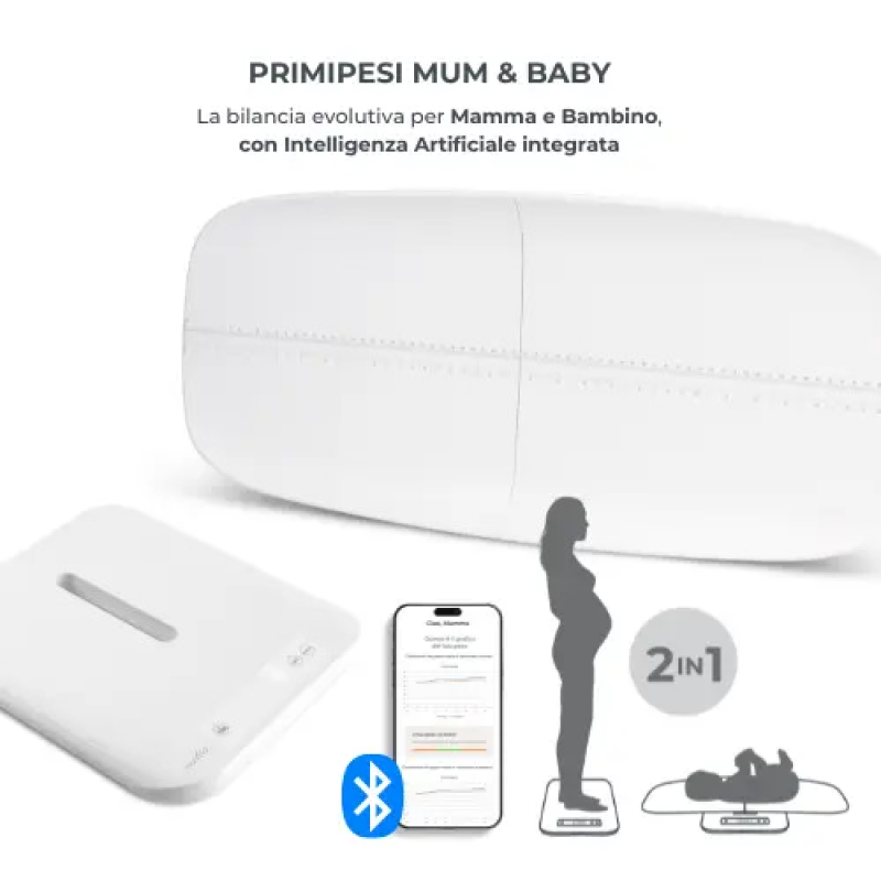 Nuvita PrimiPesi Mum & Baby Ζυγαριά Με Ενσωματωμένη Τεχνητή Νοημοσύνη Για Μητέρα Και Μωρό