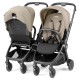 Peg Perego City Loop Βρεφικό Καρότσι Για Δίδυμα Vanilla Blend Με Σκελετό True Black