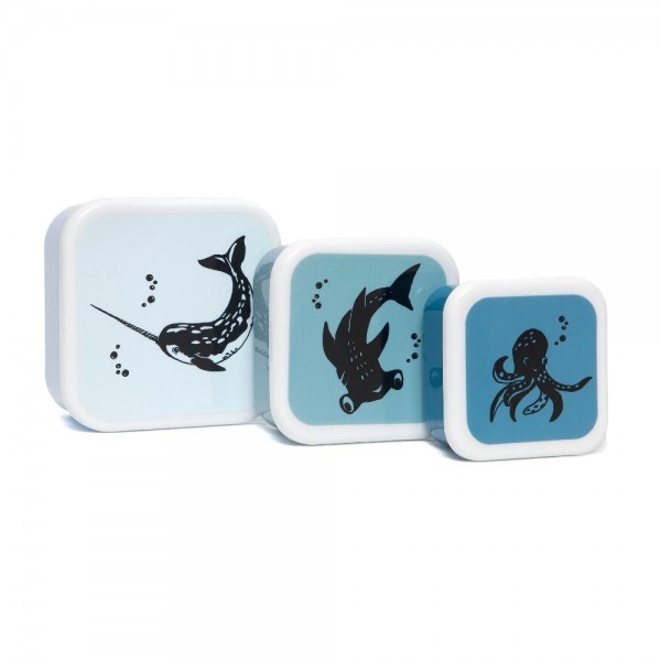 Petit Monkey lunch box set 3 Φαγητοδοχεία sea animals