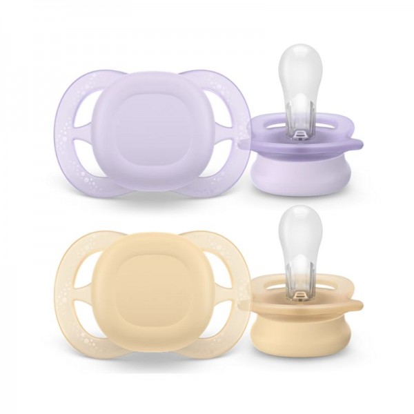 Philips Avent Ultra Start Σετ Σιλικονούχες Πιπίλες Για 0-2 Μηνών Light Pink / Light Yellow
