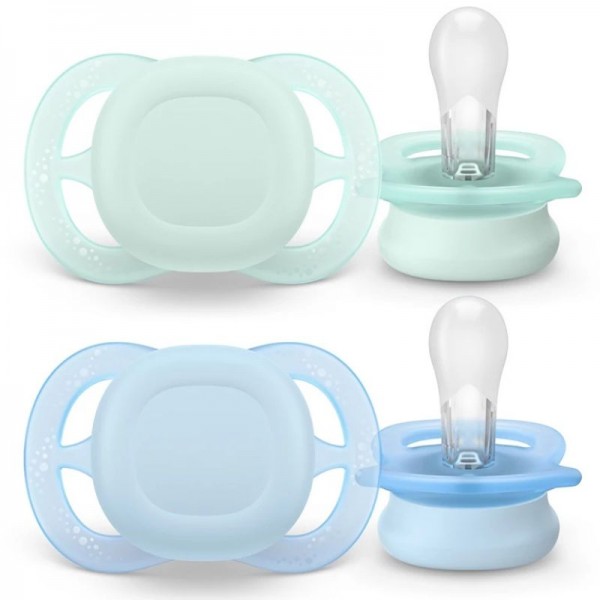 Philips Avent Ultra Start Σετ Σιλικονούχες Πιπίλες Για 0-2 Μηνών Light Green / Light Blue