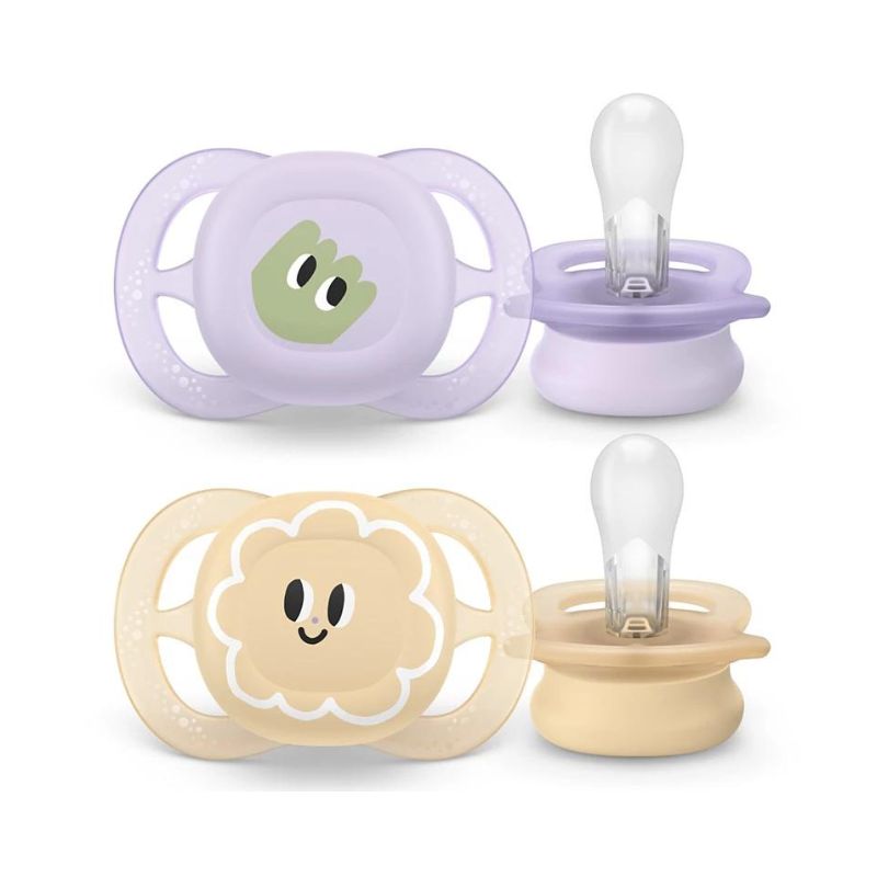 Philips Avent Ultra Start Πιπίλα 0-2 Μηνών Μωβ - Πορτοκαλί Με Σχέδιο