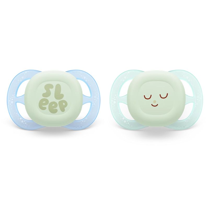 Philips Avent Ultra Start Nighttime Πιπίλα 0-2 Μηνών Light Green / Light Blue Με Σχέδιο