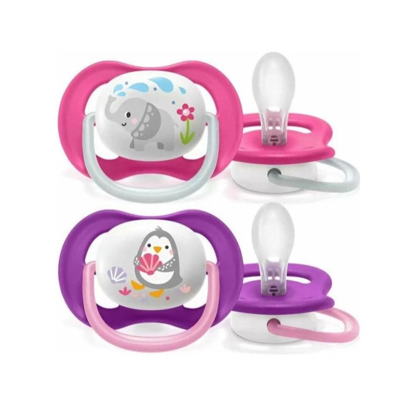 Philips Avent Ultra Air Σετ Με 2 Πιπίλες 6-18 Μηνών Ροζ - Μωβ