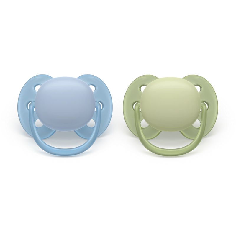 Philips Avent Ultra Soft Σετ Σιλικονούχες Πιπίλες Για 0-6 Μηνών Green / Blue