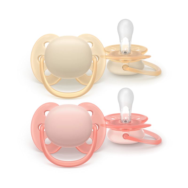 Philips Avent Ultra Soft Σετ Σιλικονούχες Πιπίλες Για 0-6 Μηνών Yellow / Orange