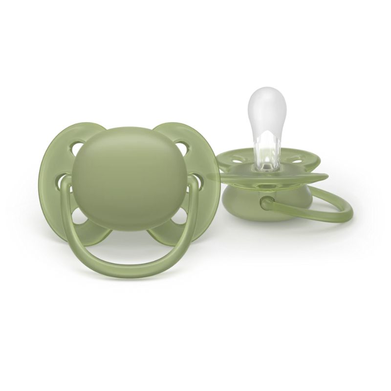 Philips Avent Ultra Soft Σετ Σιλικονούχες Πιπίλες Για 18+ Μηνών Green / Orange