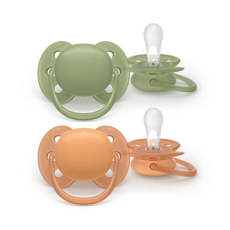 Philips Avent Ultra Soft Σετ Σιλικονούχες Πιπίλες Για 18+ Μηνών Green / Orange