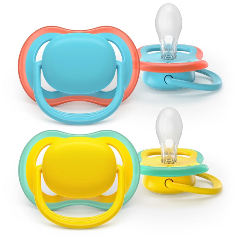 Philips Avent Ultra Air Σετ Σιλικονούχες Πιπίλες 2 τμχ Για 18+ Μηνών Yellow / Blue