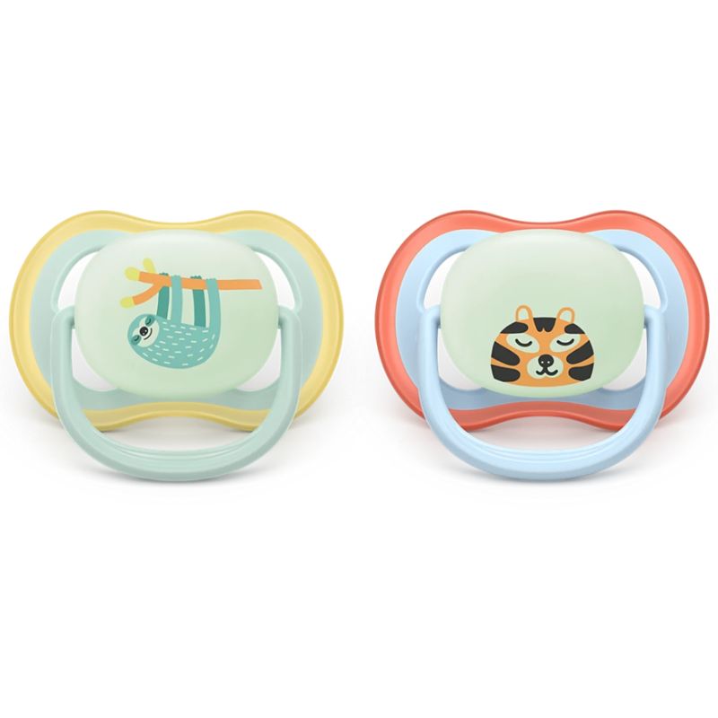 Philips Avent Ultra Air Nighttime Σετ Σιλικονούχες Πιπίλες 2 τμχ Για 0-6 Μηνών Jungle
