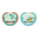 Philips Avent Ultra Air Nighttime Σετ Σιλικονούχες Πιπίλες 2 τμχ Για 6-18 Μηνών Jungle Blue