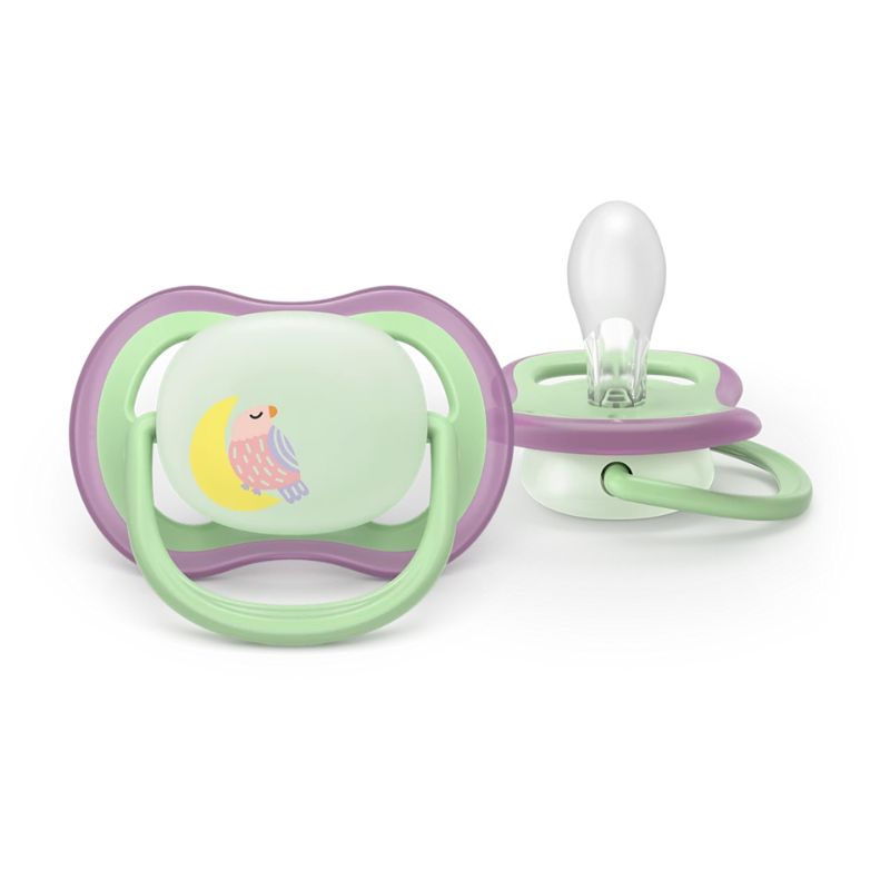 Philips Avent Ultra Air Nighttime Σετ Σιλικονούχες Πιπίλες 2 τμχ Για 6-18 Μηνών Green / Pink