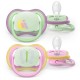 Philips Avent Ultra Air Nighttime Σετ Σιλικονούχες Πιπίλες 2 τμχ Για 6-18 Μηνών Green / Pink