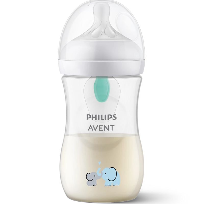 Philips Avent Natural Response Πλαστικό Μπιμπερό Με Airfree Αεραγωγό Σιλικονούχα Θηλή Για 3-6 Μηνών 260ml Elephants