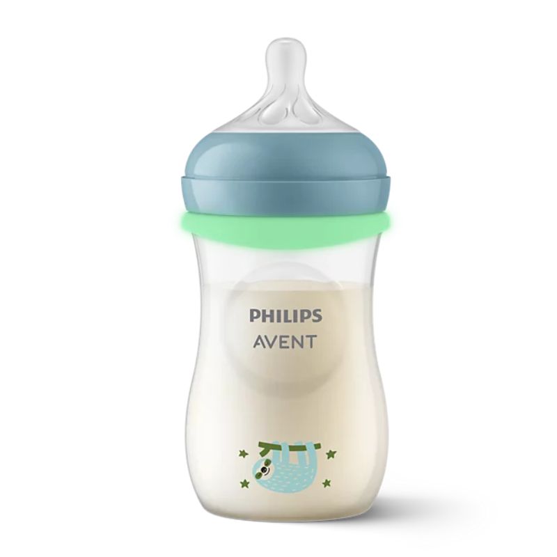 Philips Avent Natural Response Nighttime Πλαστικό Μπιμπερό Με Σιλικονούχα Θηλή Για 3-6 Μηνών 260ml Sloth