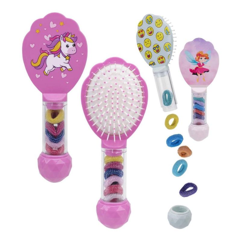 Pin Up Βούρτσα Μαλλιών 1 τμχ 21cm Με 5 Λαστιχάκια Σε Τυχαίο Σχέδιο