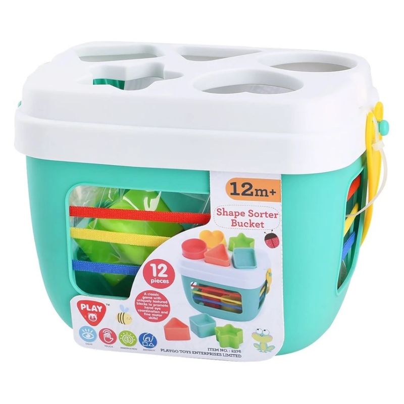 Playgo Κουβάς Με Σχήματα Bucket Shape Sorter Για 12+ Μηνών