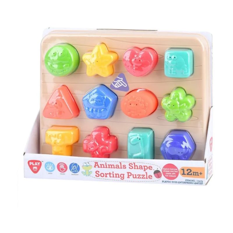 Playgo Παζλ Σχήματα Με Ζωάκια Animal Shape Sorting Puzzle Για 12+ Μηνών