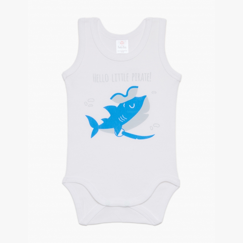 Pretty Baby Σετ Βρεφικά Αμάνικα Κορμάκια 3 τμχ Pirates White