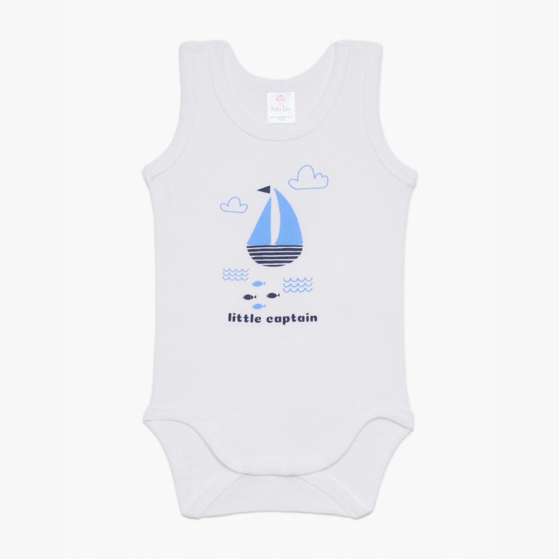 Pretty Baby Σετ Βρεφικά Αμάνικα Κορμάκια 3 τμχ Pirates White