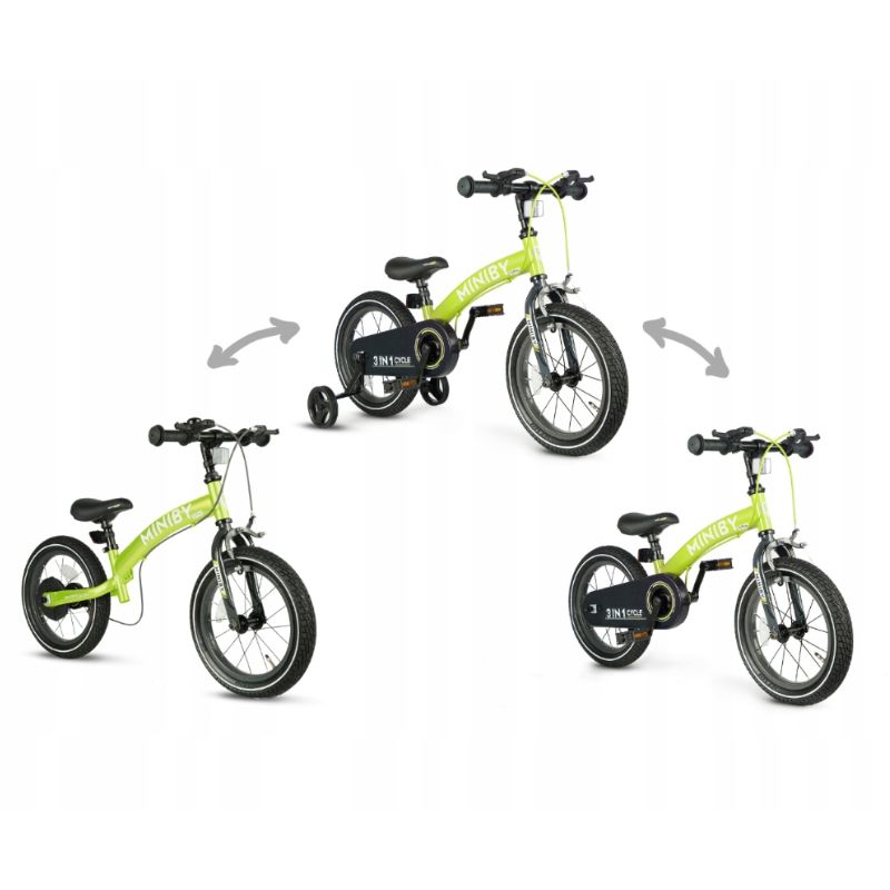 Qplay Miniby Ποδήλατο Ισορροπίας 3-Σε-1 Για 2.5-8 Ετών Green