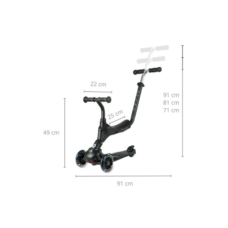QPlay Sema Pro 5-Σε-1 Scooter-Πατίνι 12-72 Μηνών Black