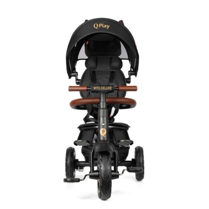 Qplay Rito Deluxe Αναδιπλούμενο Τρίκυκλο Ποδήλατο Με Ρόδες Air Gel 6-Σε-1 Για 10-72 Μηνών Black