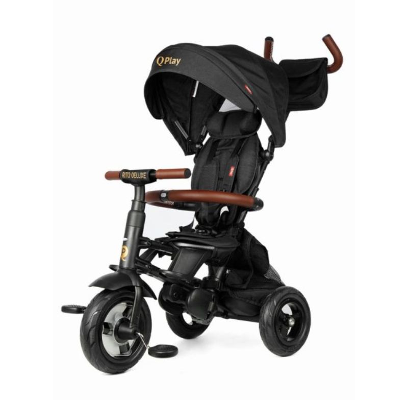 Qplay Rito Deluxe Αναδιπλούμενο Τρίκυκλο Ποδήλατο Με Ρόδες Air Gel 6-Σε-1 Για 10-72 Μηνών Black