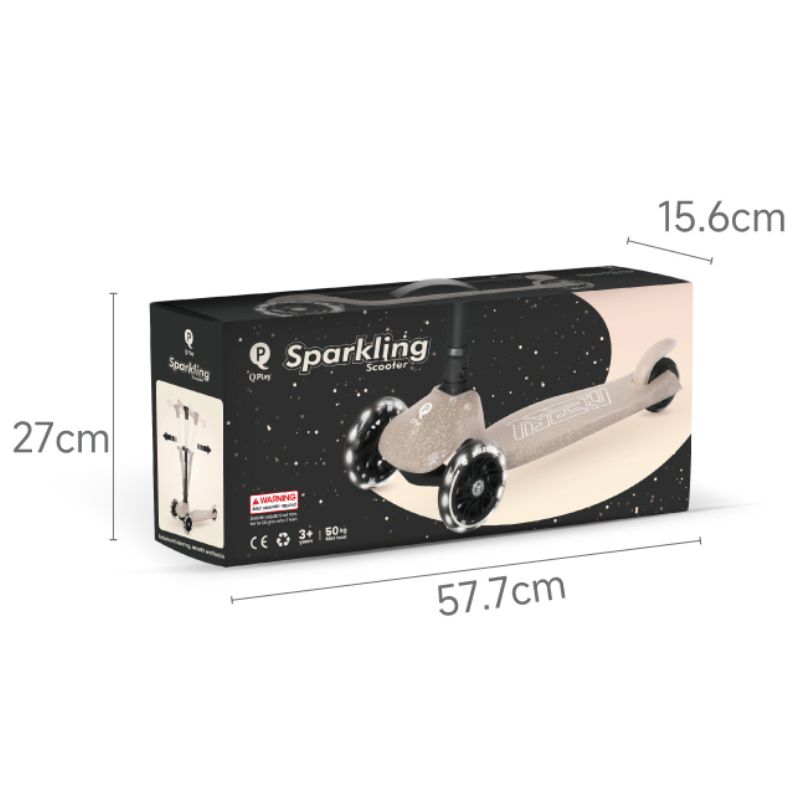 Qplay Sparkling Σπαστό Πατίνι 3-8 Ετών Black