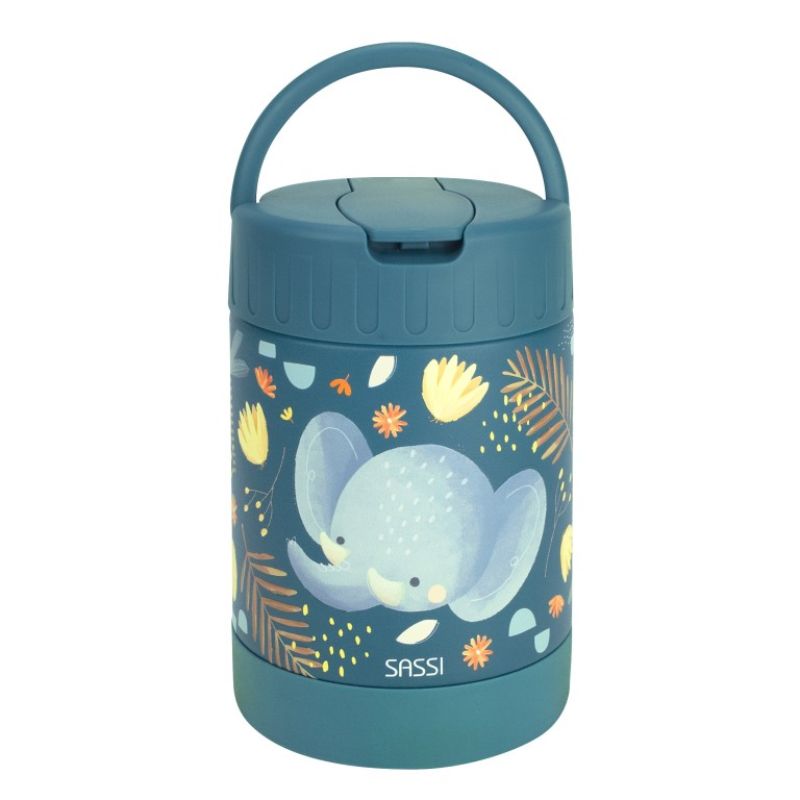 Sassi Θερμός Φαγητού Με Κουταλάκι και Χερούλι Για 12+ Μηνών 350ml Chewy the Elephant