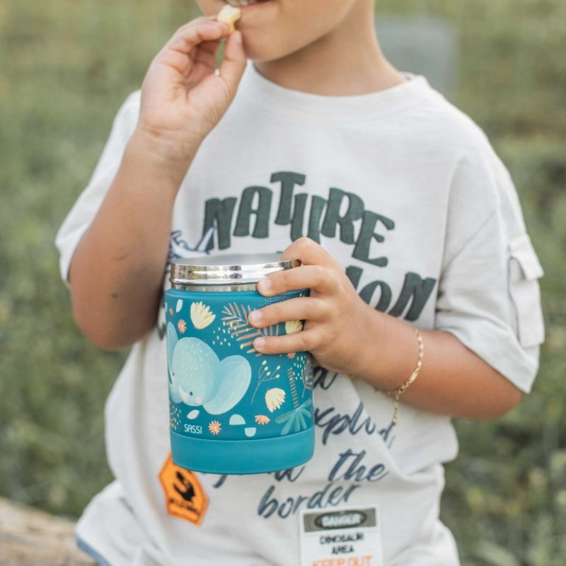 Sassi Θερμός Φαγητού Με Κουταλάκι και Χερούλι Για 12+ Μηνών 350ml Chewy the Elephant