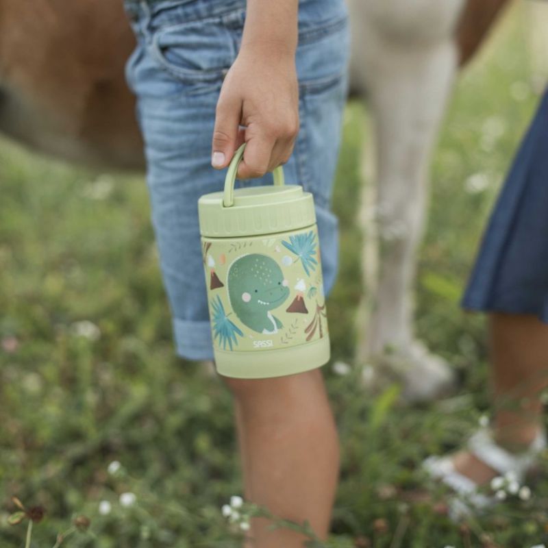 Sassi Θερμός Φαγητού Με Κουταλάκι και Χερούλι Για 12+ Μηνών 350ml Cracky the Dinosaur