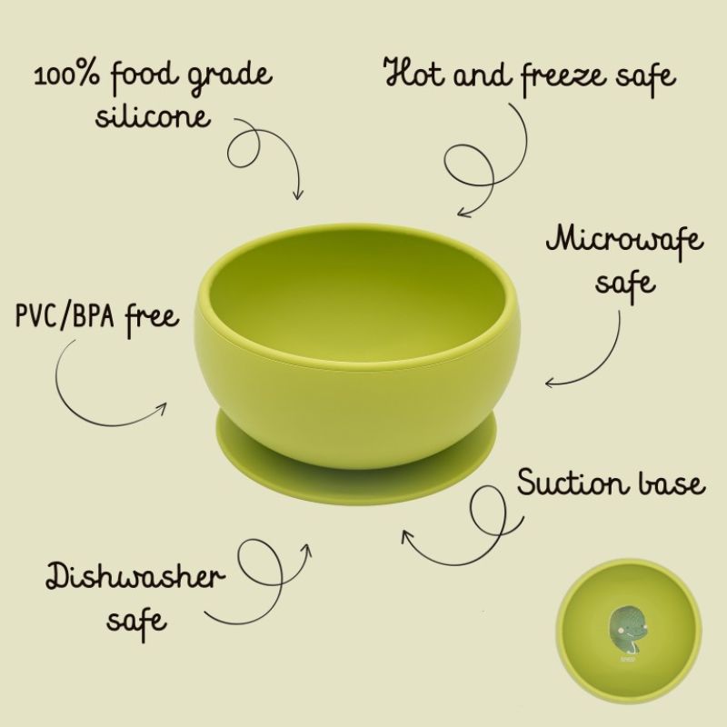 Sassi Σιλικονούχο Μπολ Με Βεντούζα Για 6+ Μηνών Cracky the Dinosaur