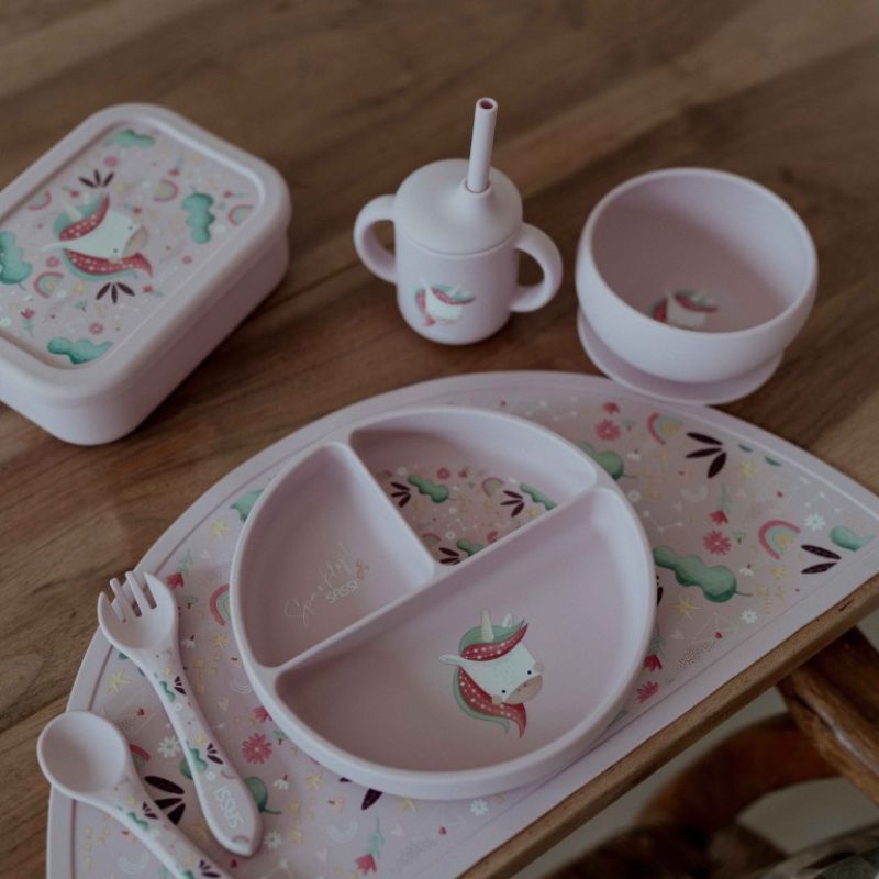 Sassi Σιλικονούχο Lunchbox Φαγητοδοχείο Με Χωρίσματα 700ml Sparkly the Unicorn