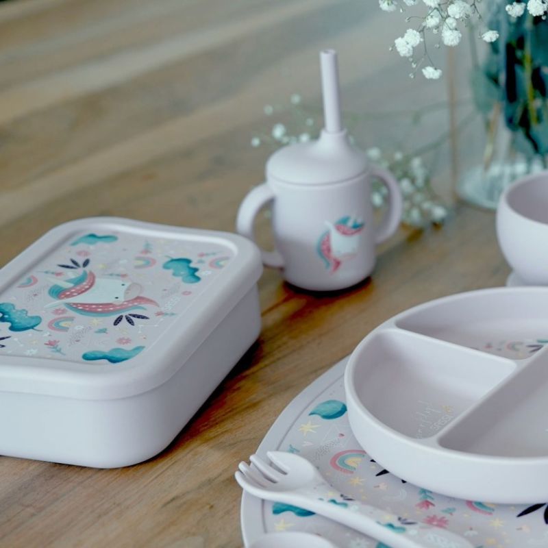Sassi Σιλικονούχο Lunchbox Φαγητοδοχείο Με Χωρίσματα 700ml Sparkly the Unicorn