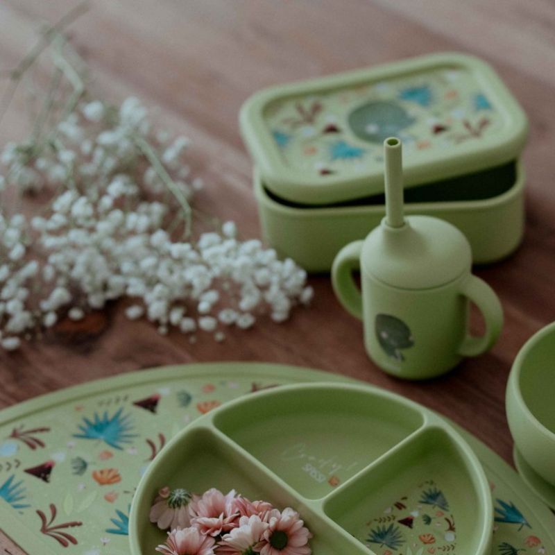 Sassi Σιλικονούχο Lunchbox Φαγητοδοχείο Με Χωρίσματα 700ml Cracky the Dinosaur