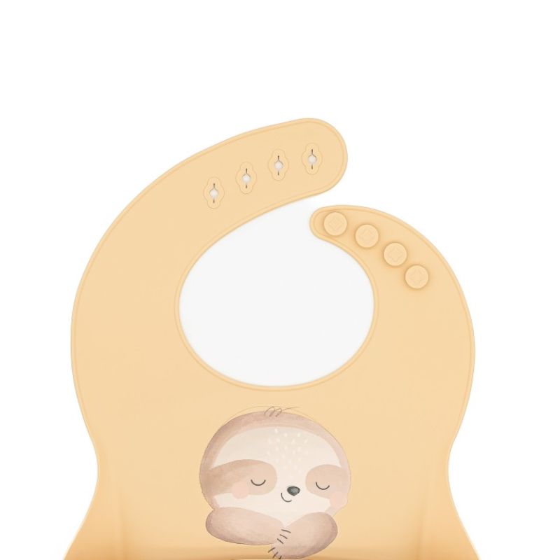 Sassi Σιλικονούχα Σαλιάρα Με Τσέπη Για 6+ Μηνών Gnawy the Sloth