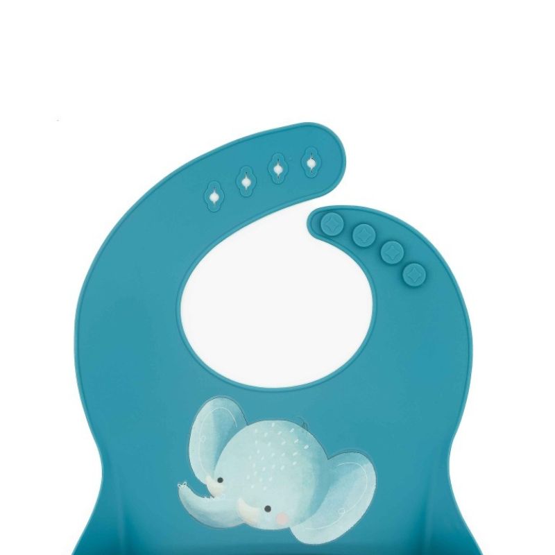 Sassi Σιλικονούχα Σαλιάρα Με Τσέπη Για 6+ Μηνών Chewy the Elephant