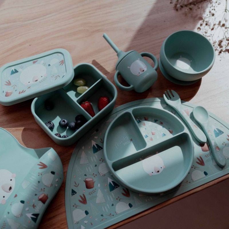 Sassi Σιλικονούχο Πιάτο Με Χωρίσματα και Βεντούζα Για 6+ Μηνών Munchy the Bear